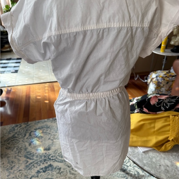 Steve Madden White Shirt-Style Drawstring Swim Coverup - Picture 4 of 6